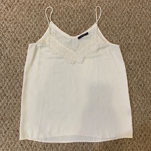 White Tank Top w/ Lace Trim